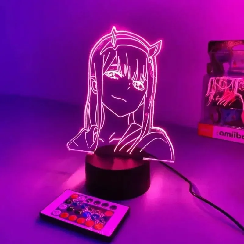 Home Cinema Lighting - LEDナイトライト,3Dアクションフィギュア,色が変わるおもちゃ,Franxxモデルのダーリン,アクリル製デスクランプ,クリスマスプレゼント,ゼロ2
