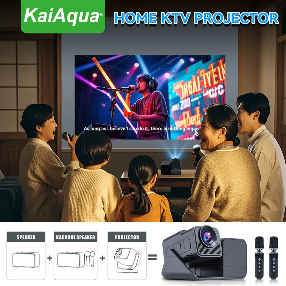 Home Cinema Karaoke Projector - KaiAqua KTV カラオケプロジェクター HT36 4K Android