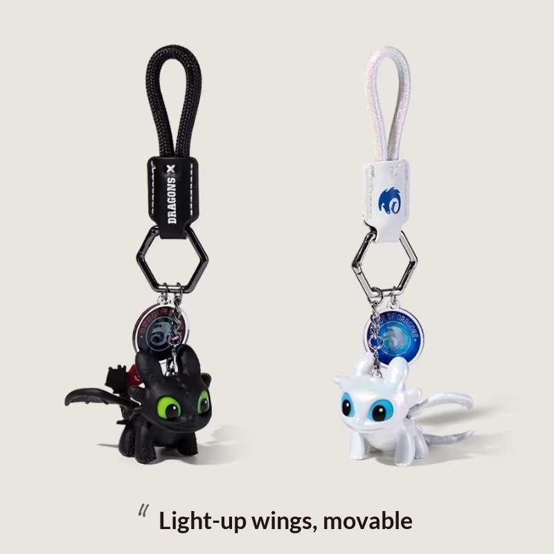 Home Cinema Lighting - 本物のドラゴンテイミングマスター歯のないナイトシャホワイトライトシャキーホルダー車のバックパックペンダント目が輝く明るいフェスティバルギフト