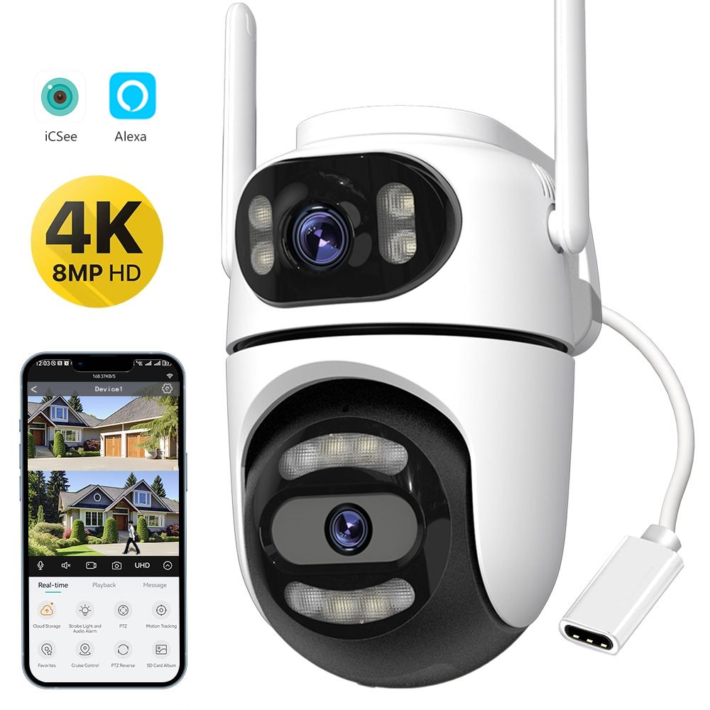 8MP 4K HD Wifi PTZカメラ iCseeアプリ - Home Cinema Wall Panels のレビューと価格